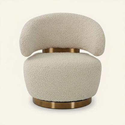 FAUX SHEARLING BARREL CHAIR