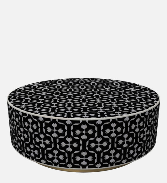 Bone Inlay Round Coffee Table for Home Centre Table Moroccan Floral Pattern by Hansa Handicraft