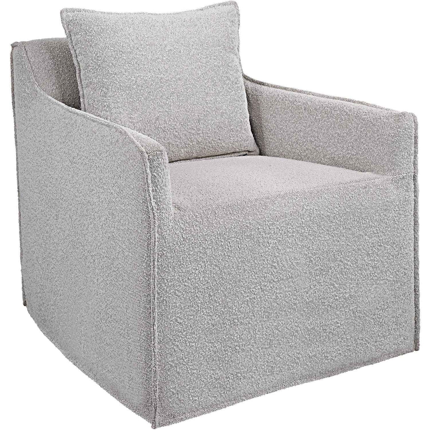FONTANA IVORY-GREY BOUCLE SWIVEL CHAIR