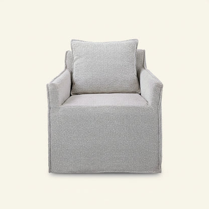 FONTANA IVORY-GREY BOUCLE SWIVEL CHAIR