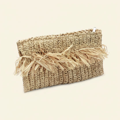 FRINGE RAFFIA CLUTCH | FAIR TRADE | NATURAL