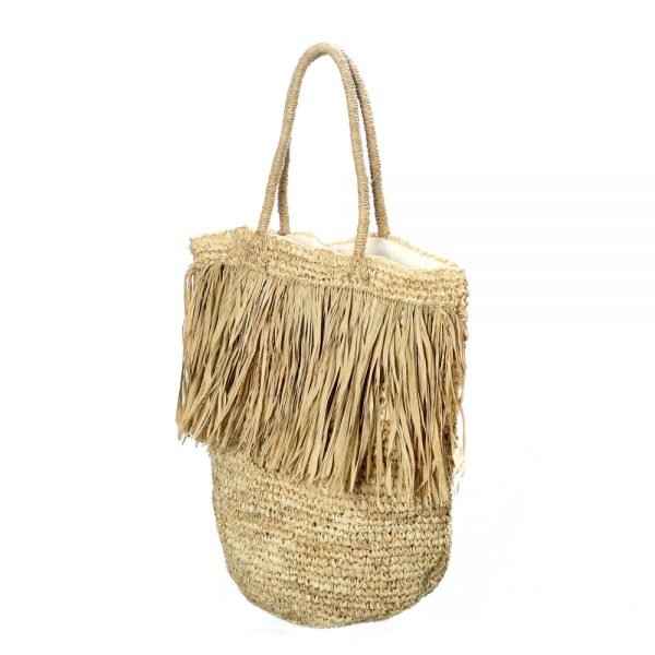 FRINGE RAFFIA TOTE