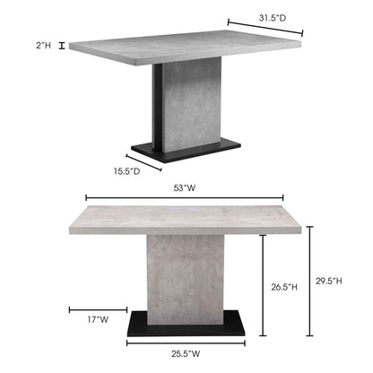 FULTON FAUX CEMENT DINING TABLE