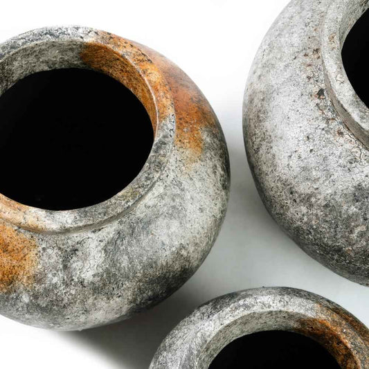 FUNKY TERRACOTTA VASE | ANTIQUE GREY | 3 SIZES