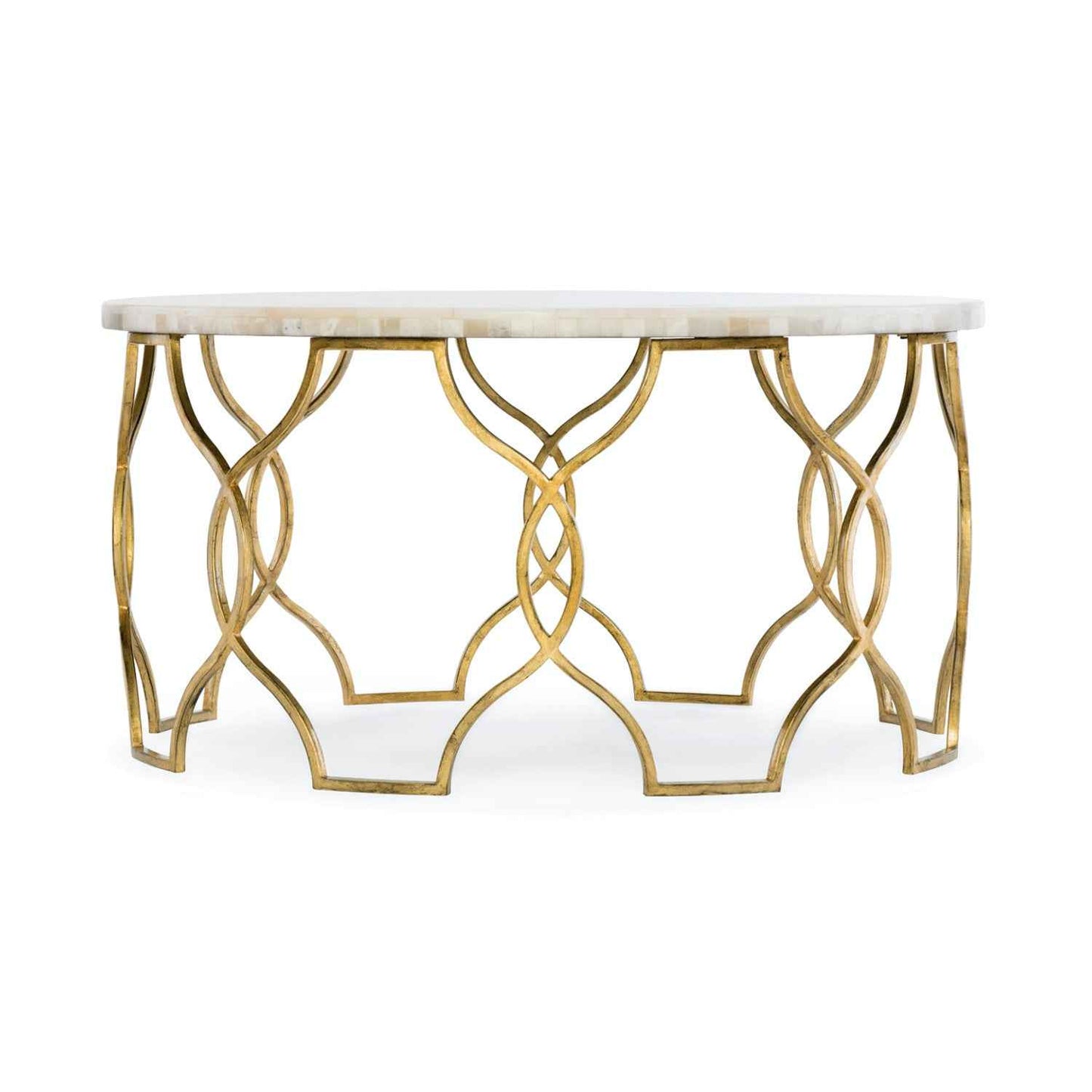GILDED ROUND ONYX TOP COCKTAIL TABLE