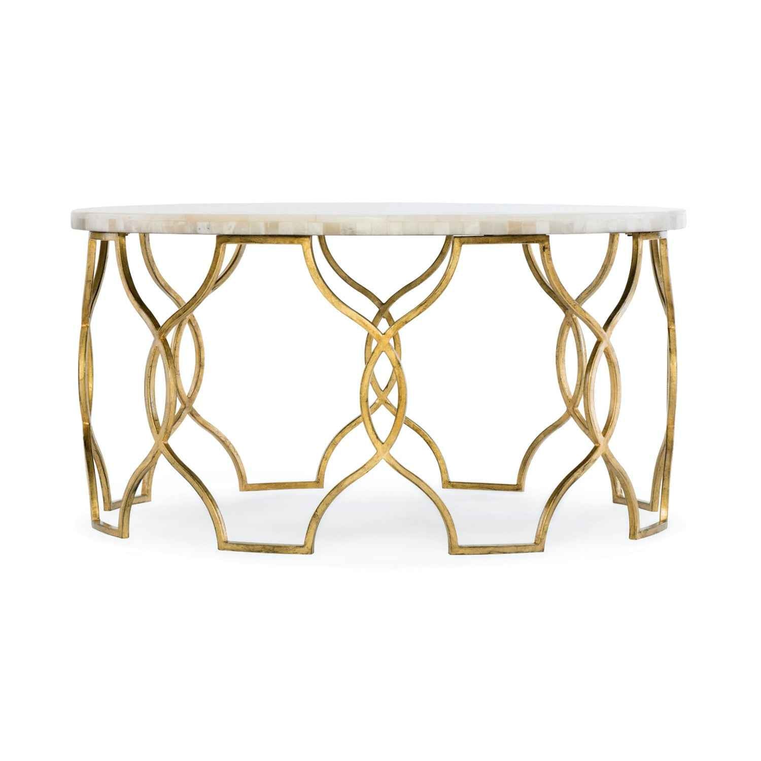 GILDED ROUND ONYX TOP COCKTAIL TABLE
