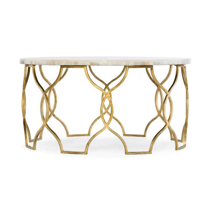GILDED ROUND ONYX TOP COCKTAIL TABLE