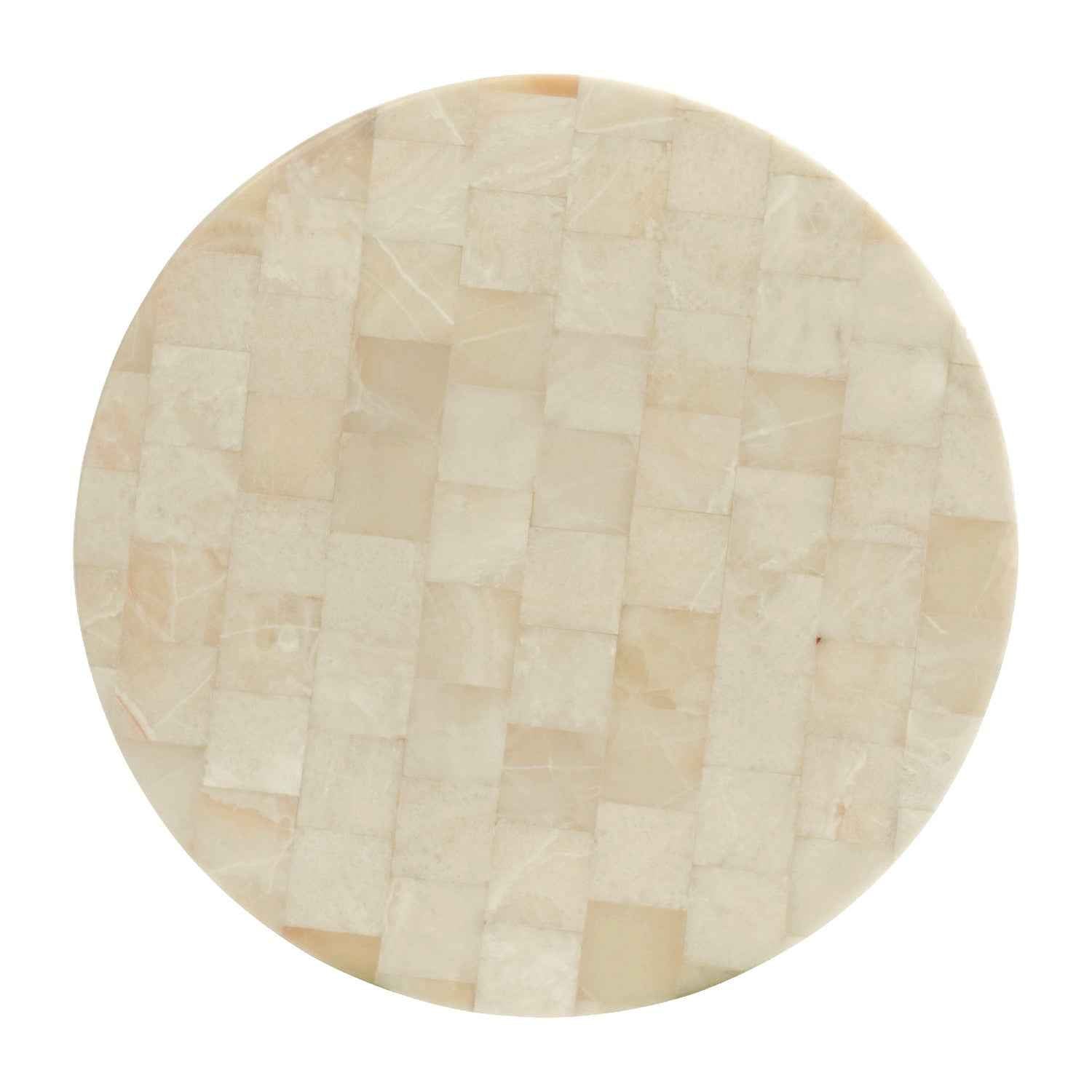 GILDED ROUND ONYX TOP COCKTAIL TABLE