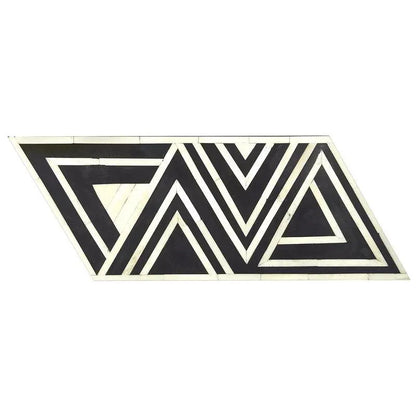 Gillian Bone Inlay End Table Butler Draper Accent Table, Black Bone Inlay