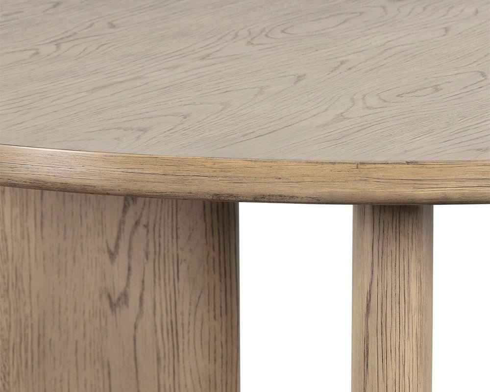GIULIETTA 55" DINING TABLE - ROUND - WEATHERED OAK