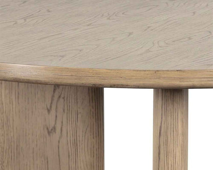 GIULIETTA 55" DINING TABLE - ROUND - WEATHERED OAK