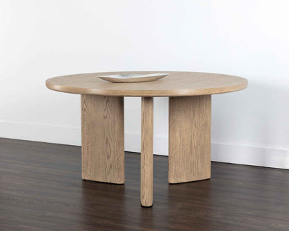 GIULIETTA 55" DINING TABLE - ROUND - WEATHERED OAK