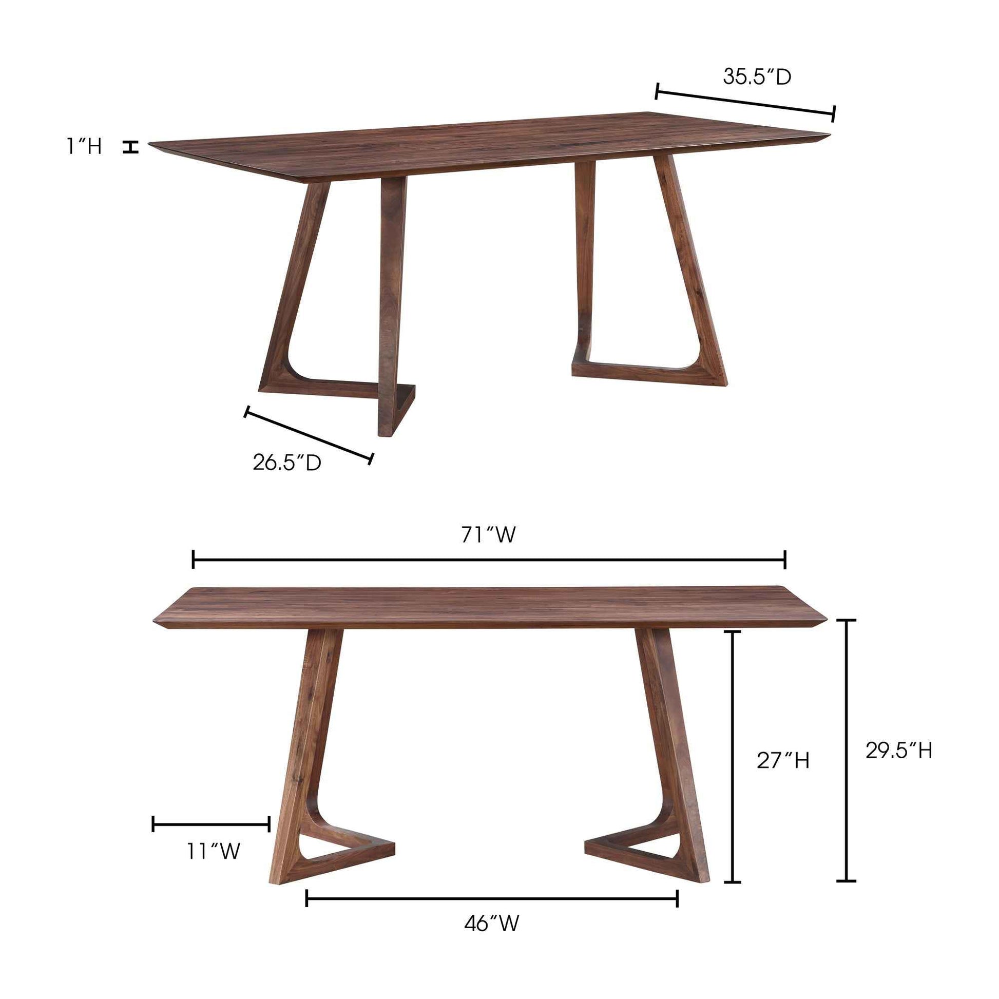 GODENZA DINING TABLE: WALNUT