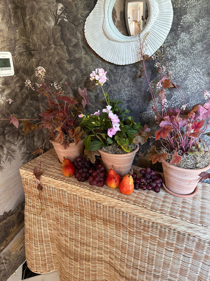 Scallop Wicker Console Table