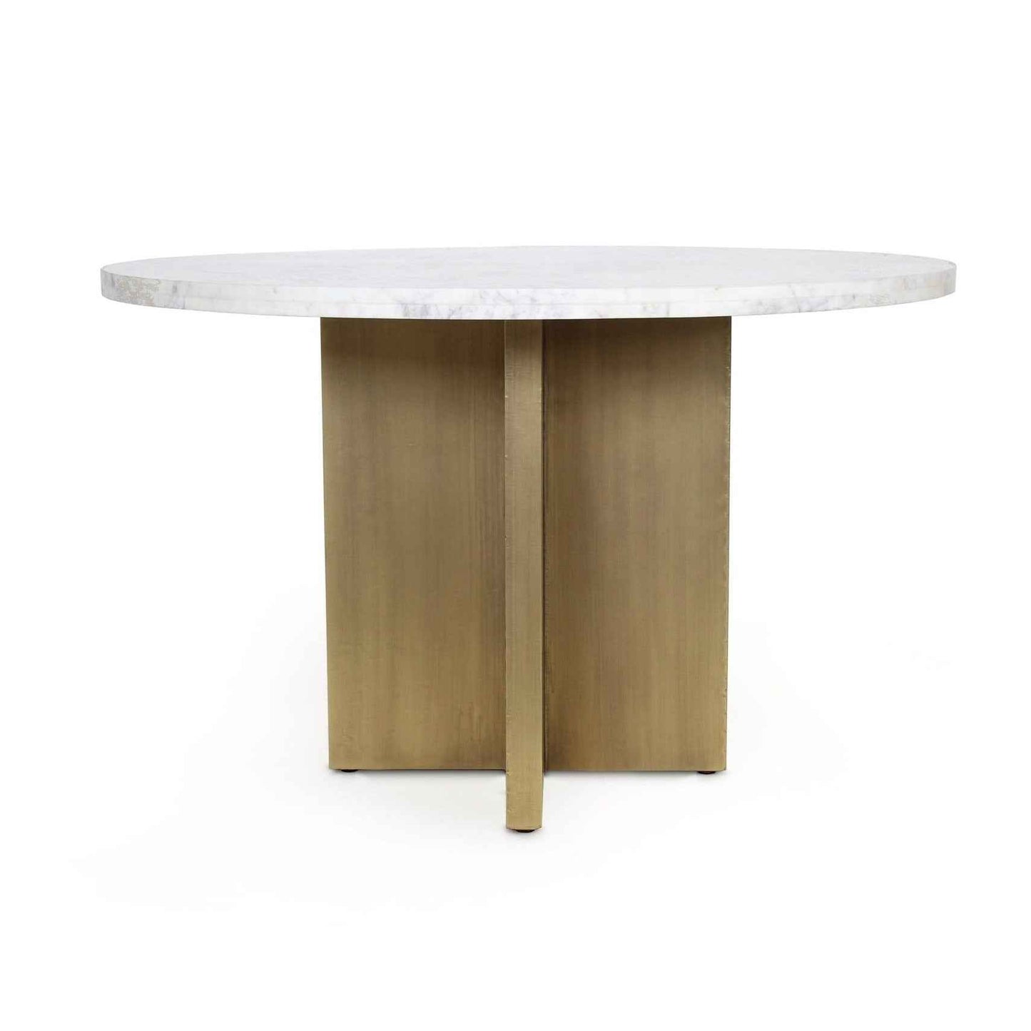 GRAZE WHITE MARBLE & BRASS DINING TABLE