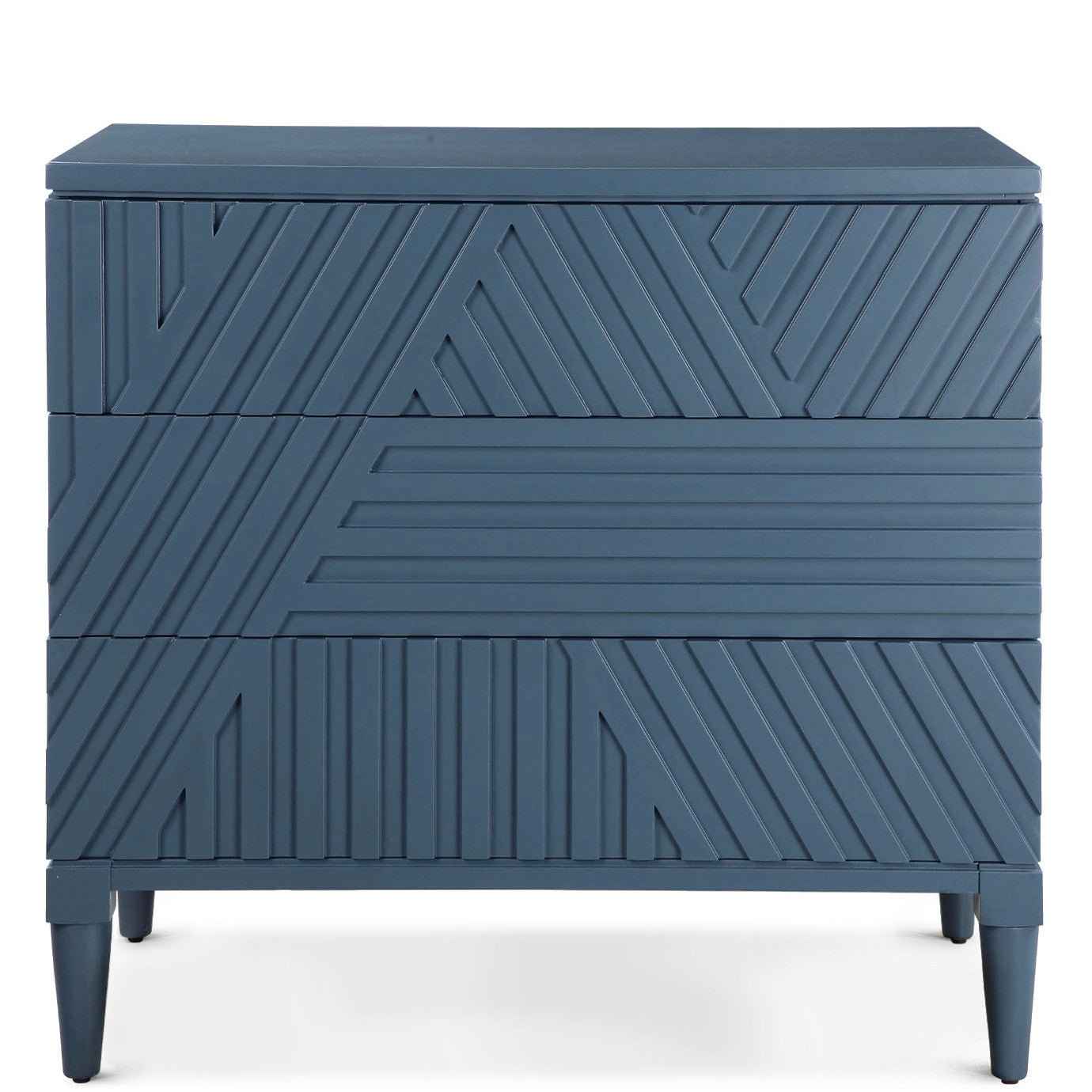 GROOVY GEOMETRIC STRIPES CHEST: AEGEAN BLUE