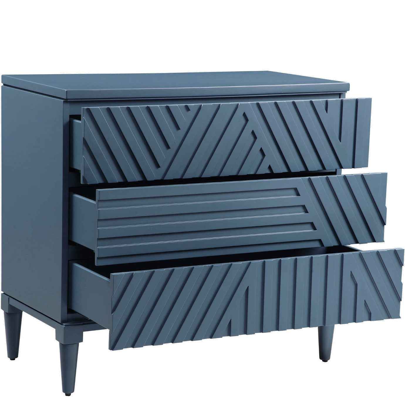 GROOVY GEOMETRIC STRIPES CHEST: AEGEAN BLUE