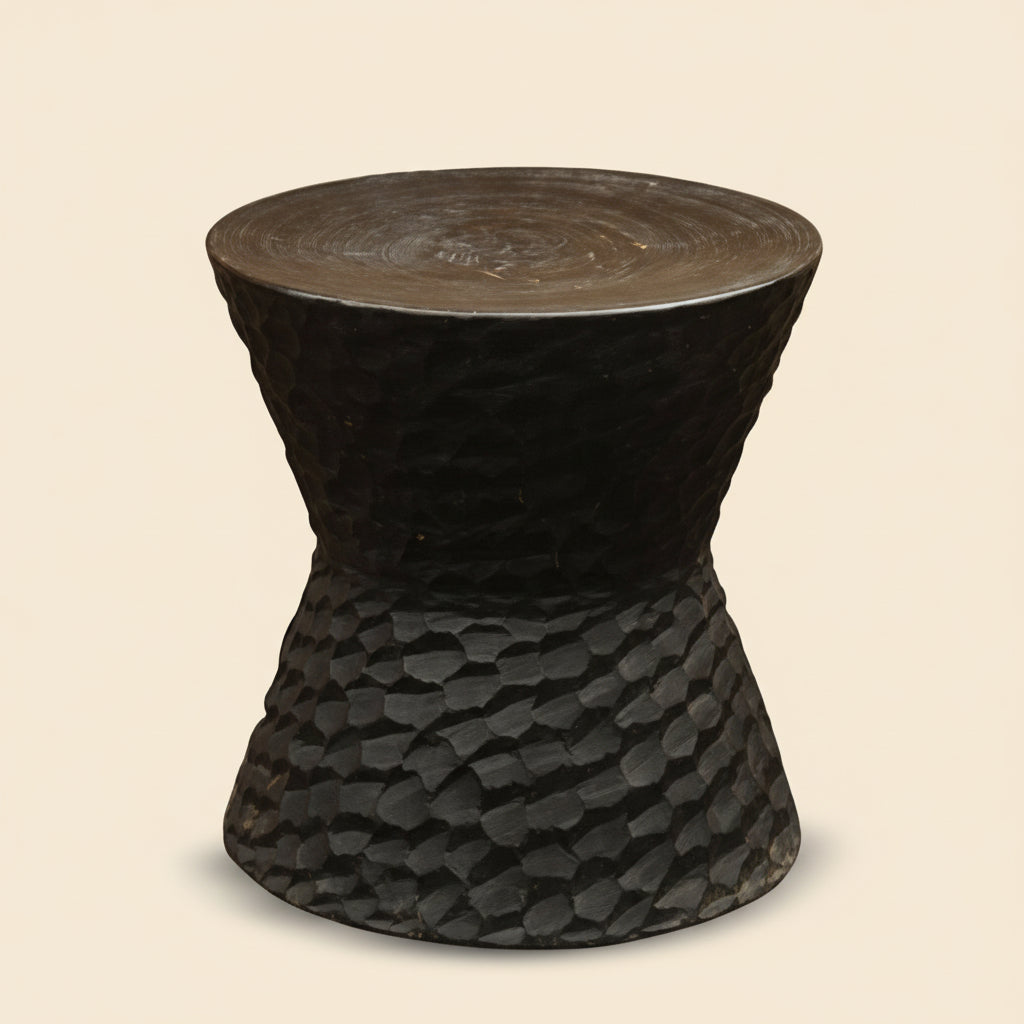 HAMMER STOOL + SIDE TABLE / BLACK