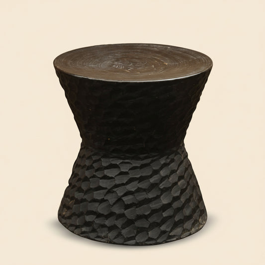 HAMMER STOOL + SIDE TABLE / BLACK