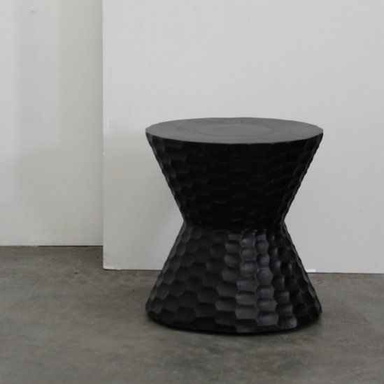 HAMMER STOOL + SIDE TABLE / BLACK