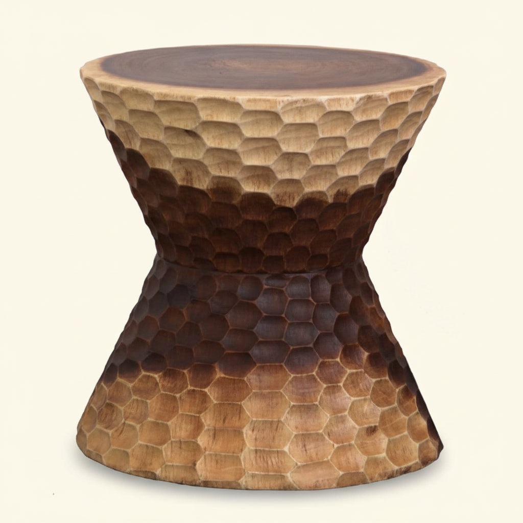 HAMMER STOOL + SIDE TABLE / NATURAL