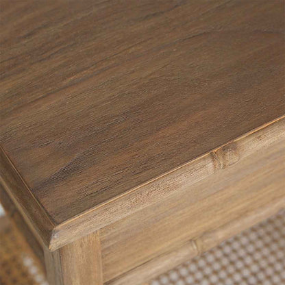 HAMPSHIRE (BED)SIDE TABLE | CEDAR +RATTAN