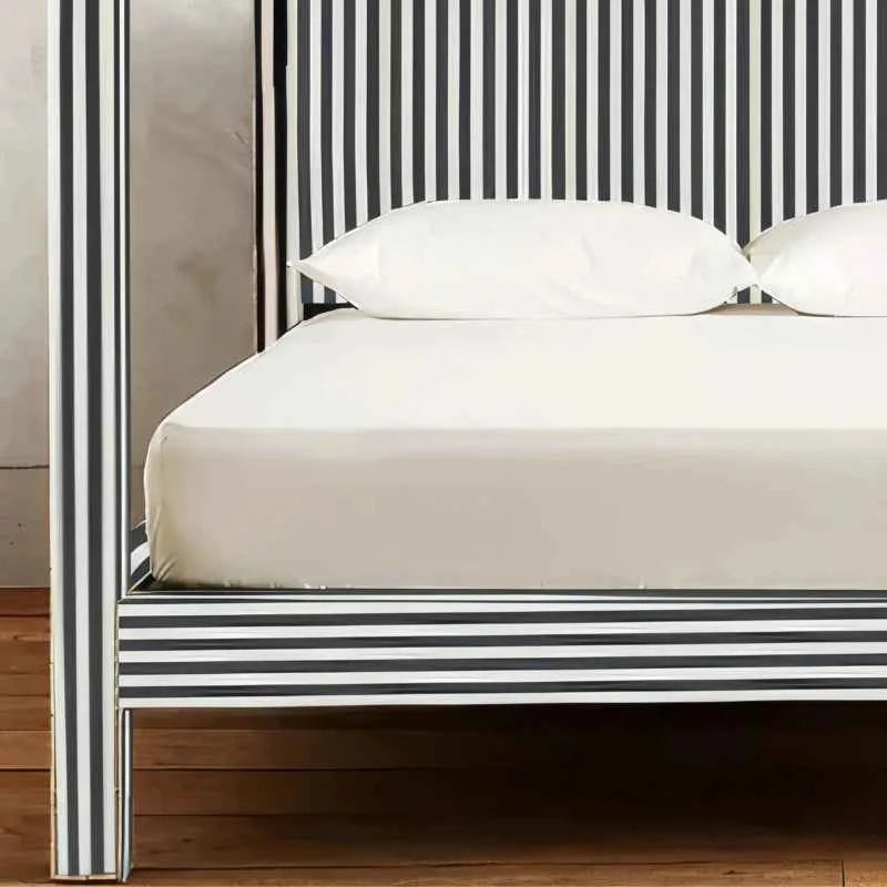 Waterfall Design Bone Inlay Canopy Bed