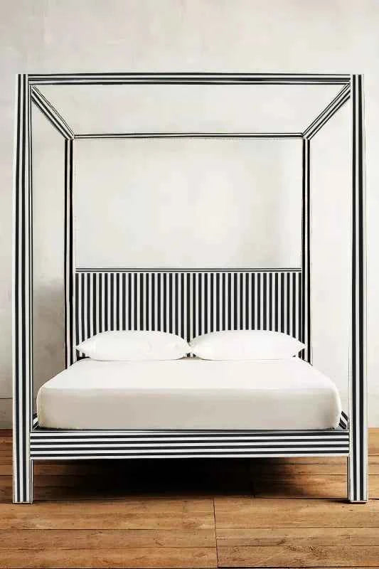 Waterfall Design Bone Inlay Canopy Bed