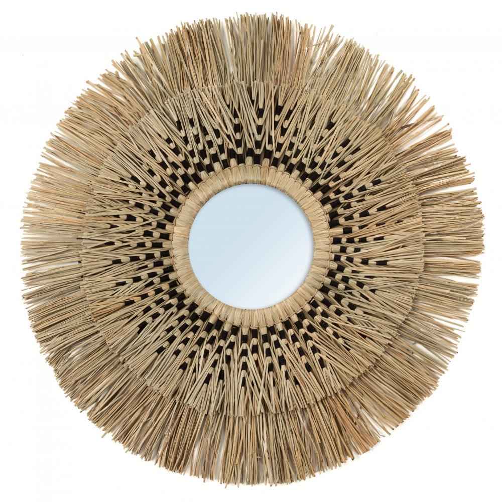 HAVANA ROUND MIRROR | NATURAL + BLACK