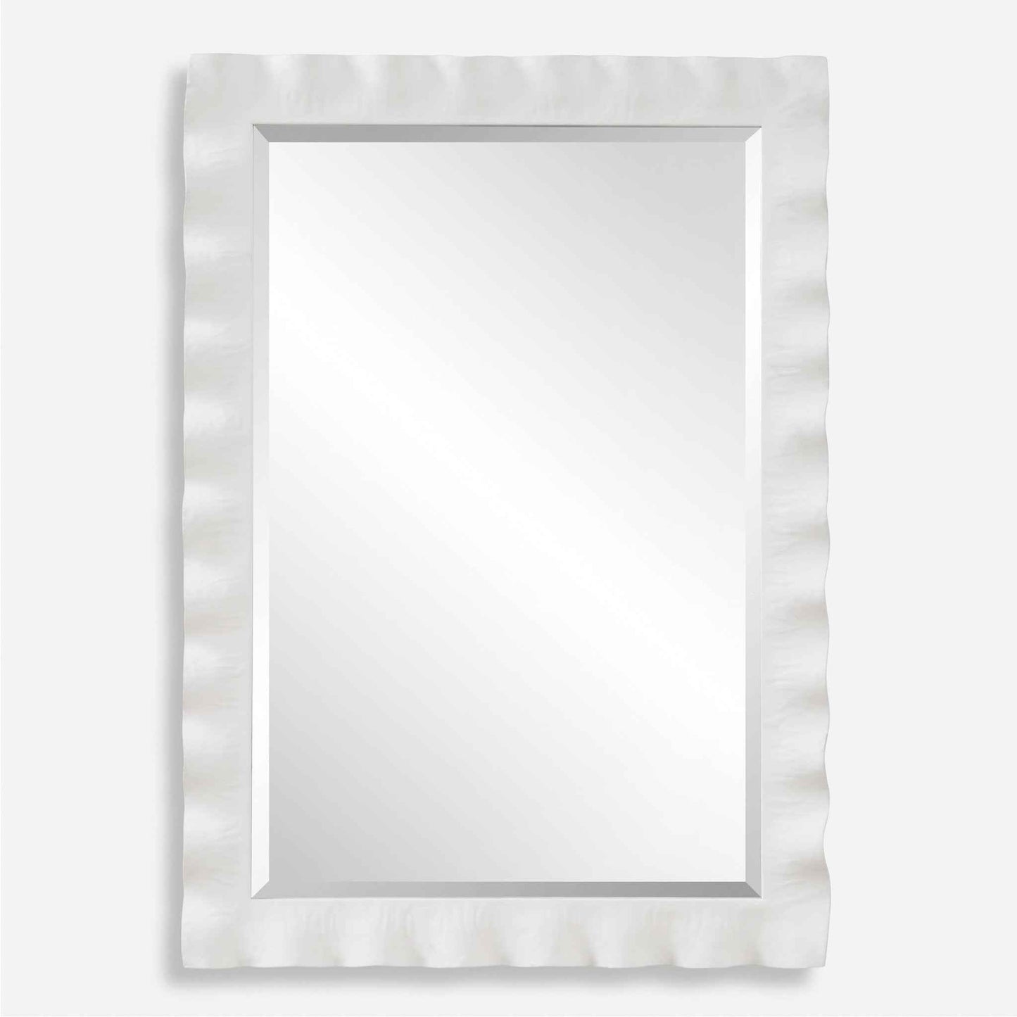 HAYA WHITE SCALLOPED MIRROR