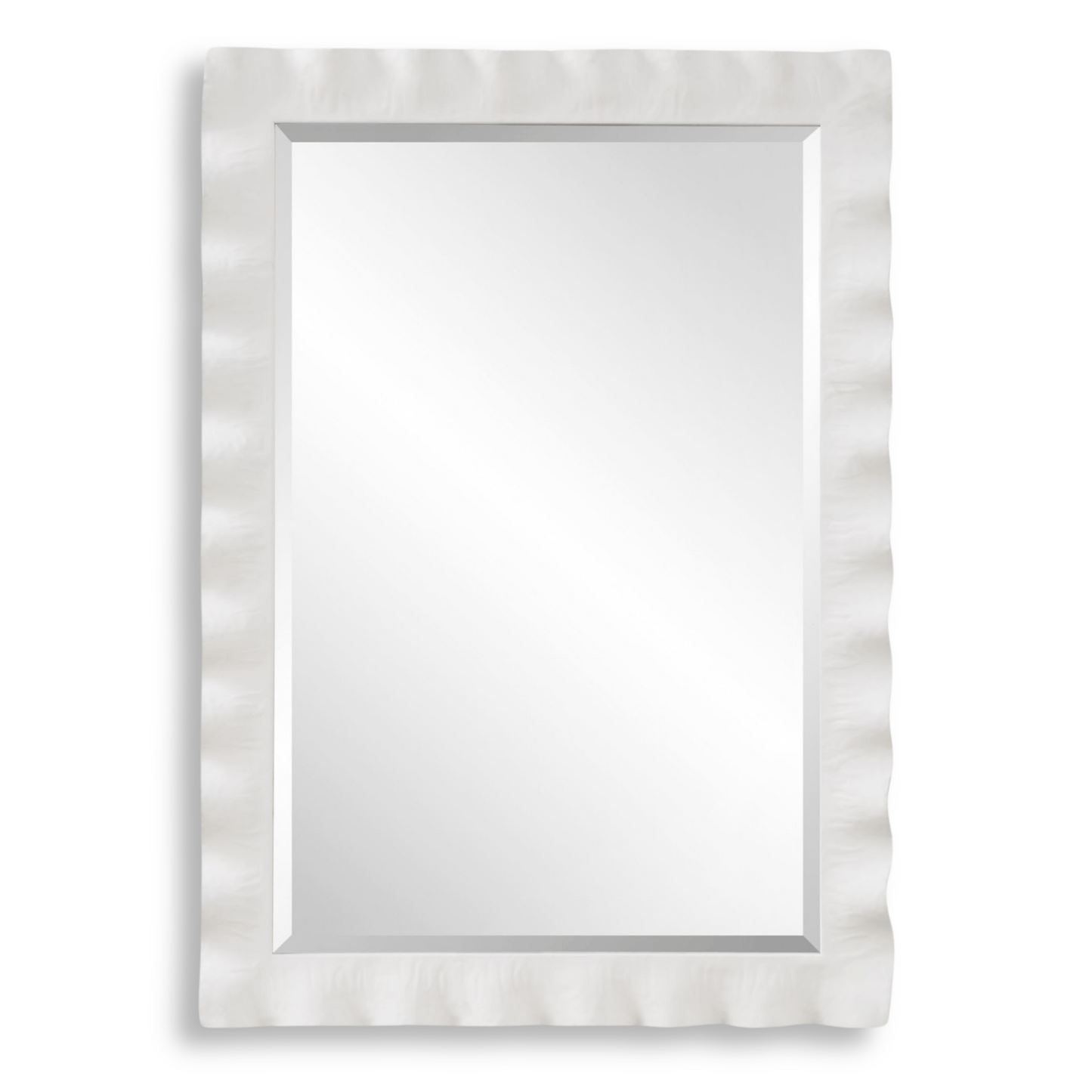 HAYA WHITE SCALLOPED MIRROR