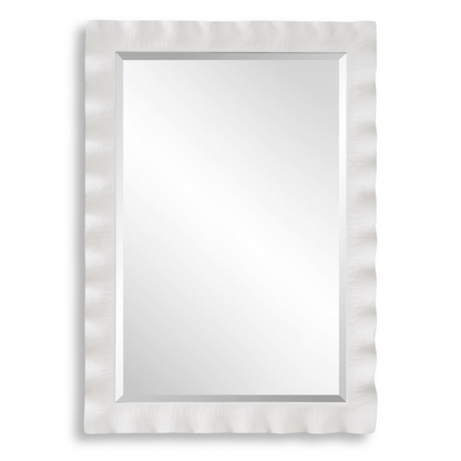 HAYA WHITE SCALLOPED MIRROR