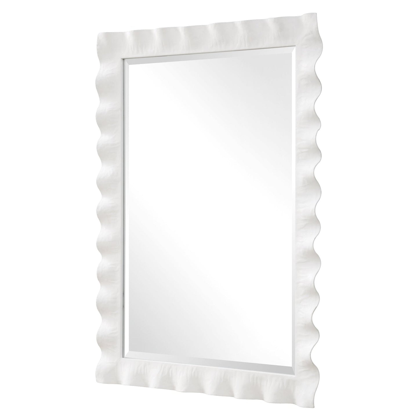 HAYA WHITE SCALLOPED MIRROR