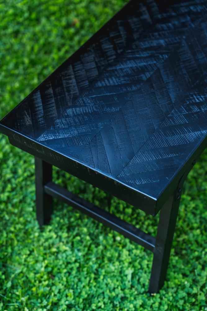 HERRINGBONE TEAK BENCH | BLACK | 2 SIZES