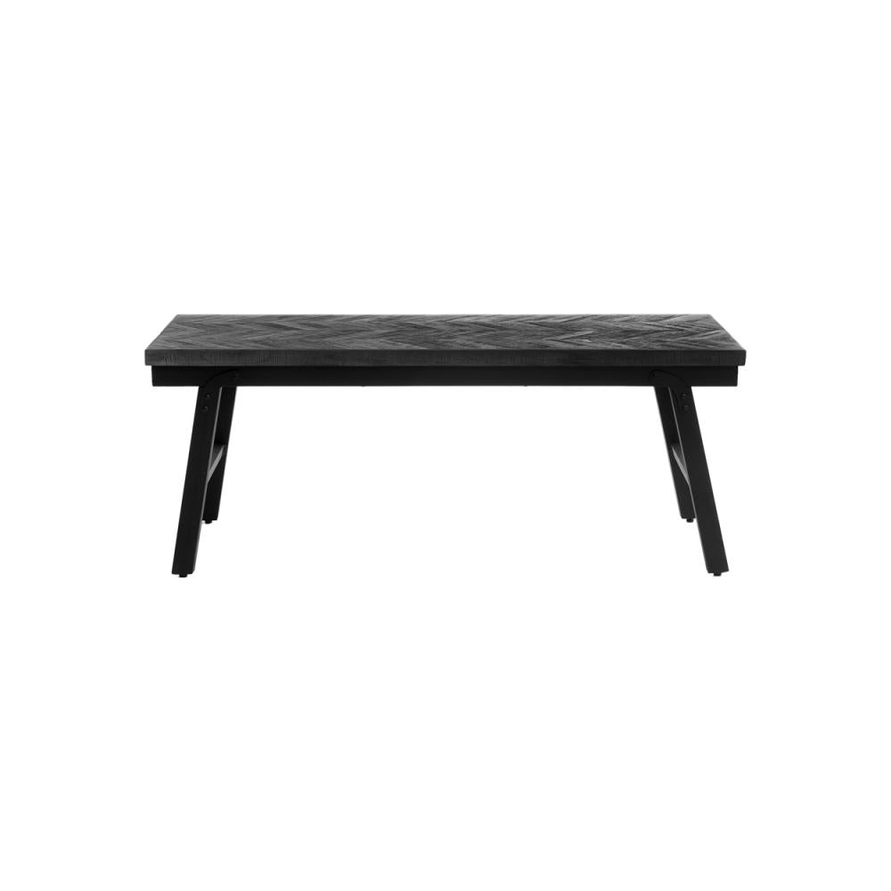 HERRINGBONE TEAK BENCH | BLACK | 2 SIZES - Green Design Gallery