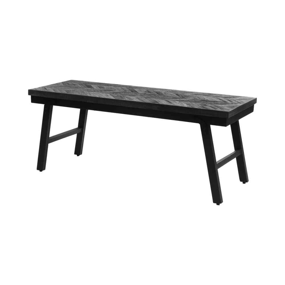 HERRINGBONE TEAK BENCH | BLACK | 2 SIZES