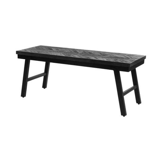 HERRINGBONE TEAK BENCH | BLACK | 2 SIZES