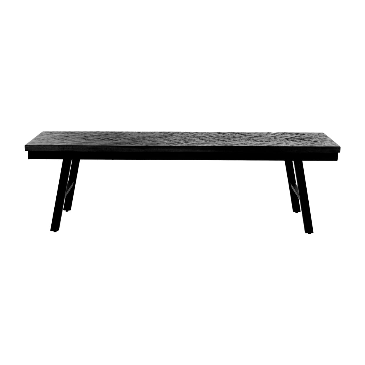 HERRINGBONE TEAK BENCH | BLACK | 2 SIZES - Green Design Gallery