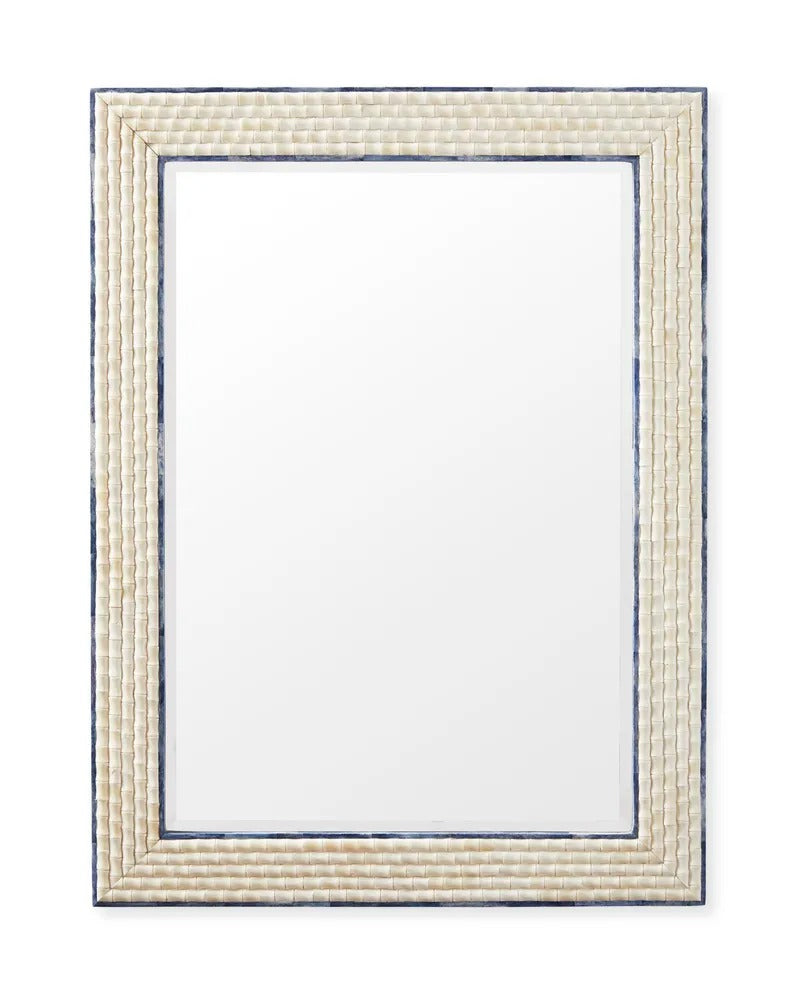 Bone Inlay Bamboo Pattern Mirror Frame, Arbor White Bamboo Bone Inlay Mirror.