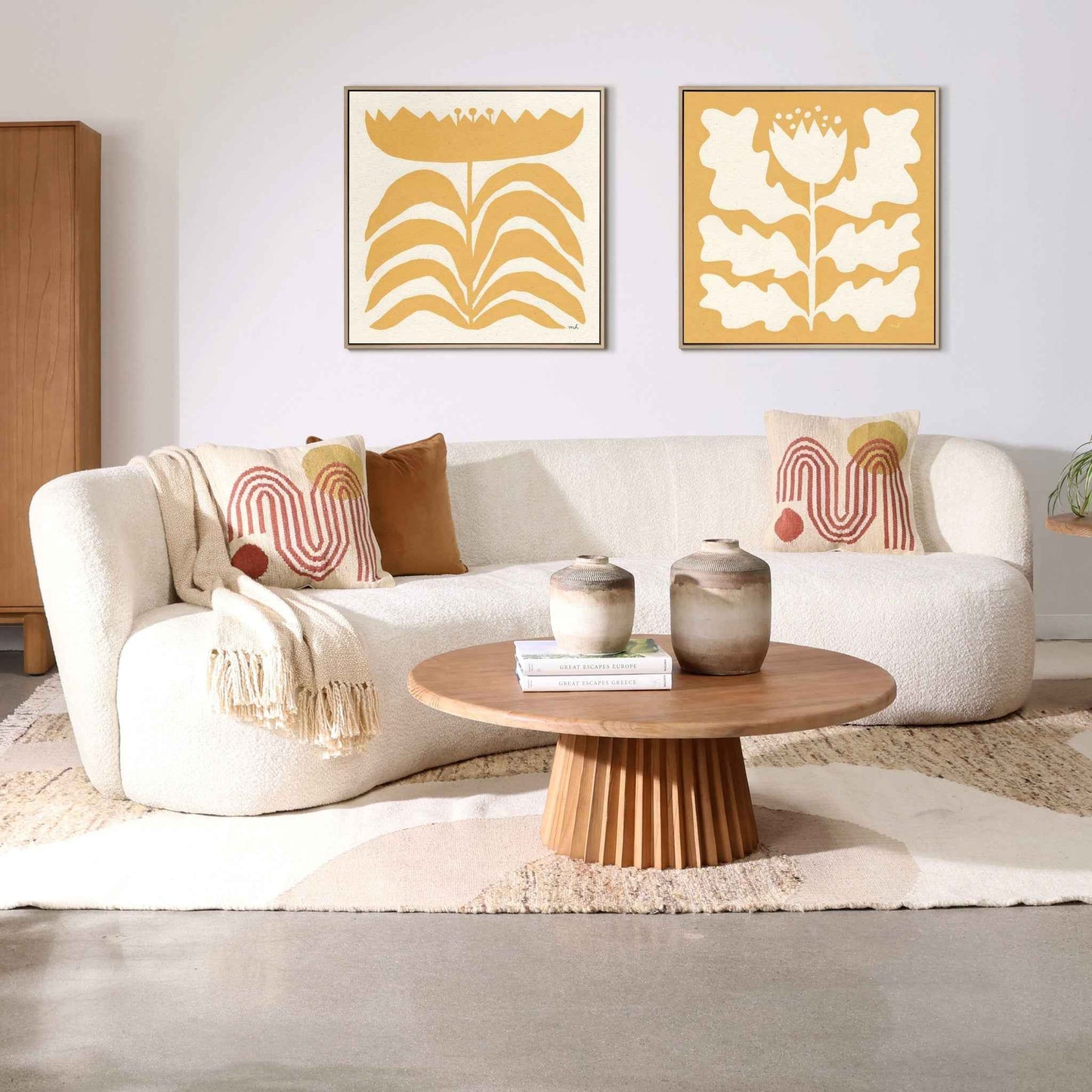 HYLAND ROUND NATURAL PINE COFFEE TABLE