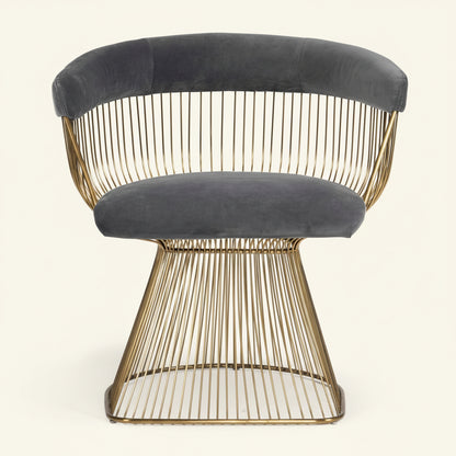 ICON DINING CHAIR: GOLD + GREY VELVET