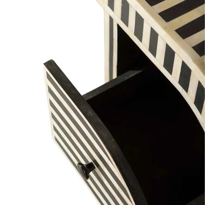 Bone Inlay 3 Drawers Waterfall Desk Black