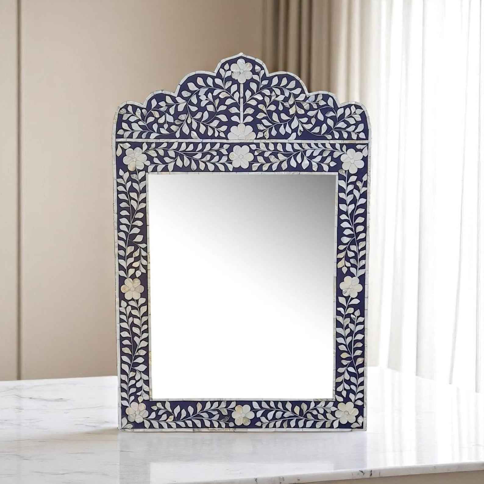 Handmade MOP Inlay Mirror Frame â Modern Mother of Pearl Wall Decor by HANA EXPORTS
