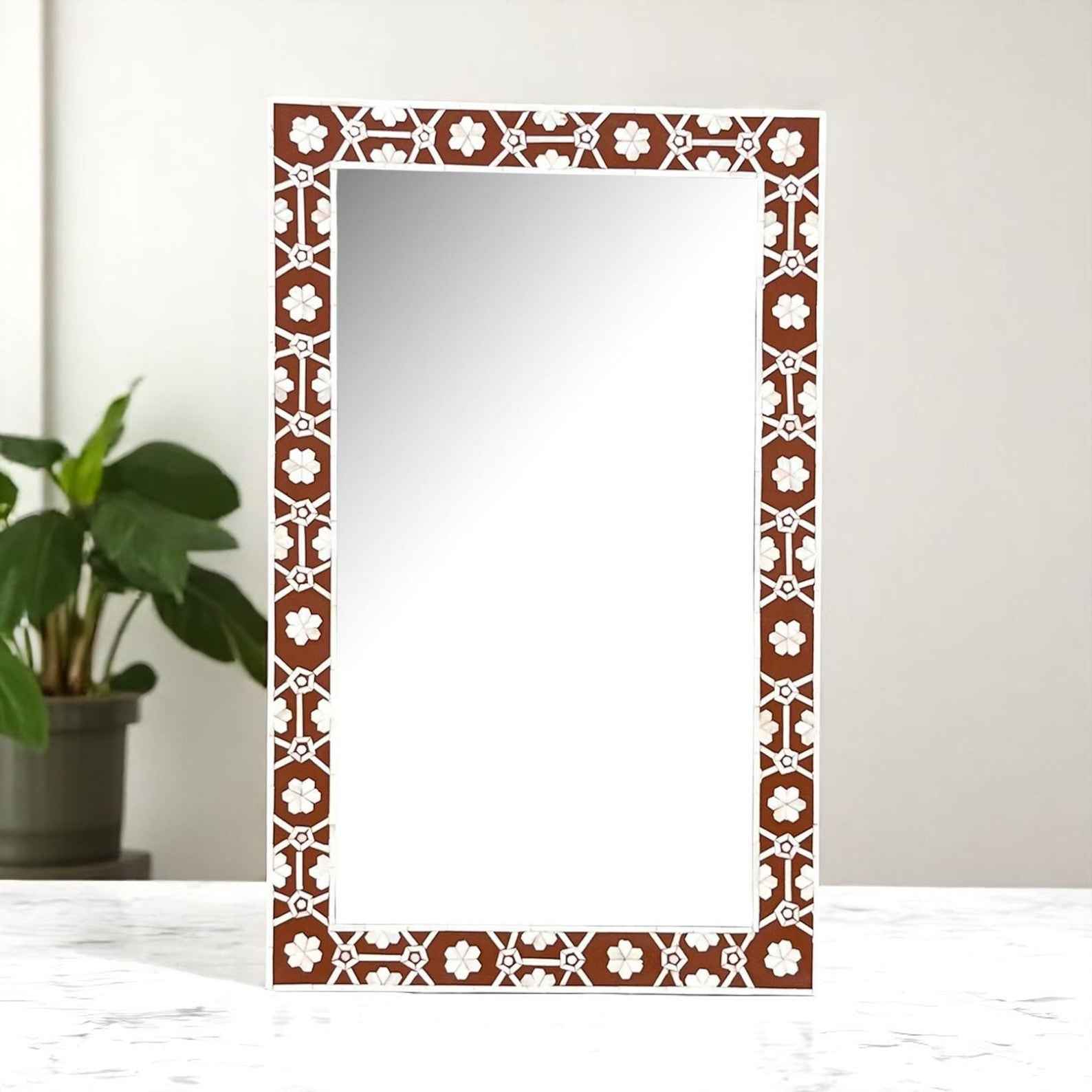 Handmade Bone Inlay Mirror Frame â Camel Bone & Resin Wall DÃ©cor by HANA EXPORTS