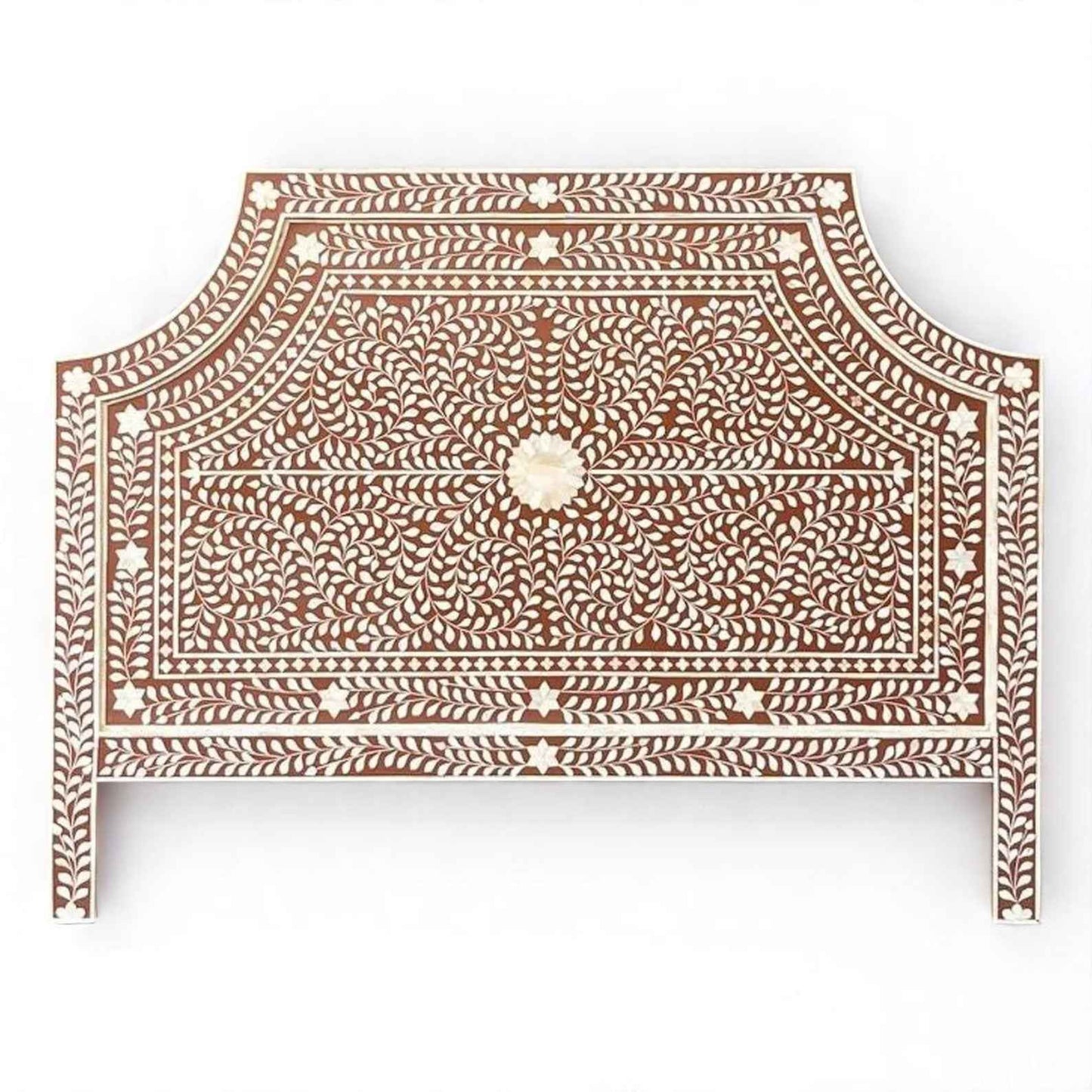 Handmade Bone Inlay Bed Headboard – Intricate Wood & Resin Design by HANA EXPORTS