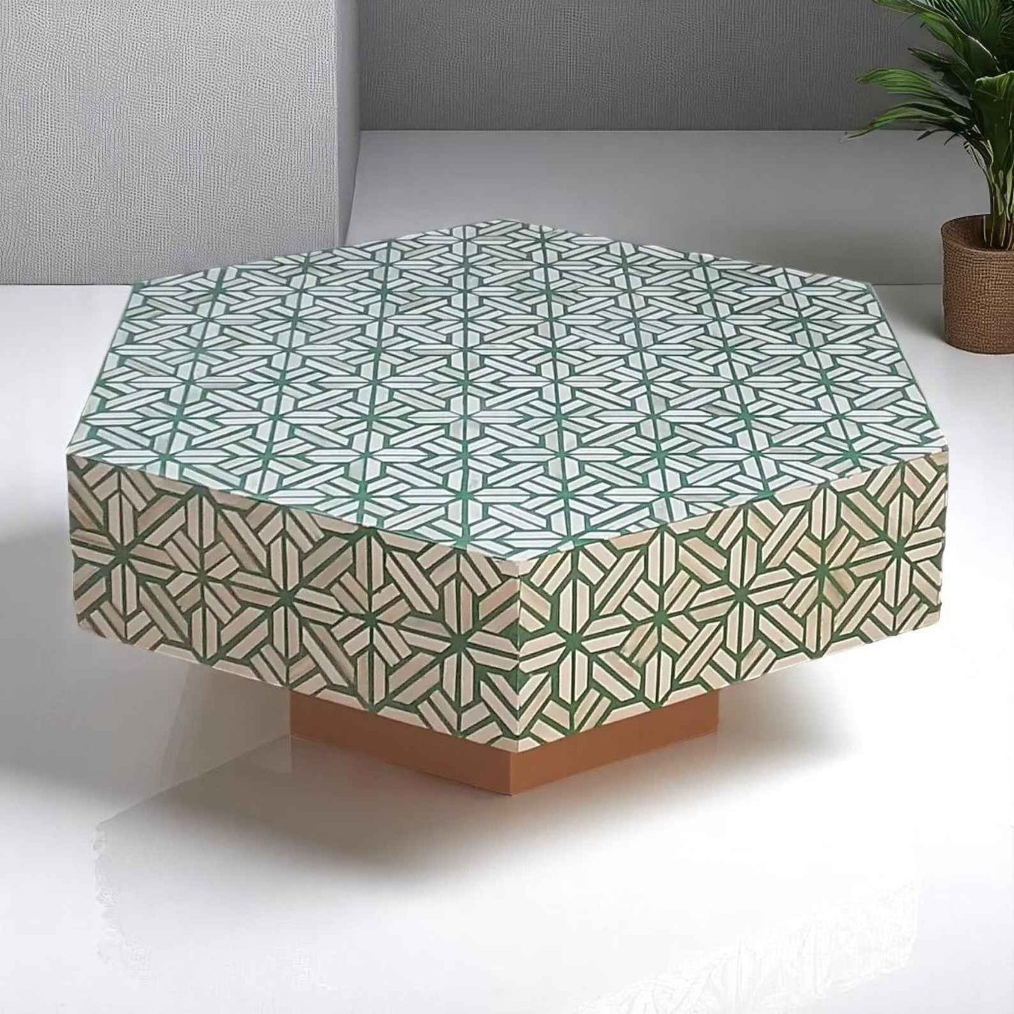 Handmade Bone Inlay Coffee Table – Camel Bone & Resin Furniture by HANA EXPORTS