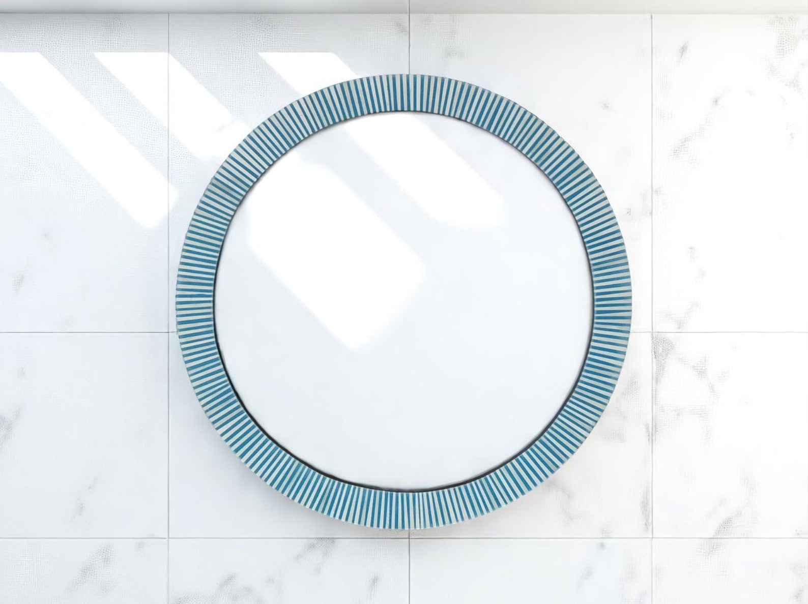 Handmade Bone Inlay Mirror Frame in Modern Pattern | Wooden & Resin Frame by HANA EXPORTS