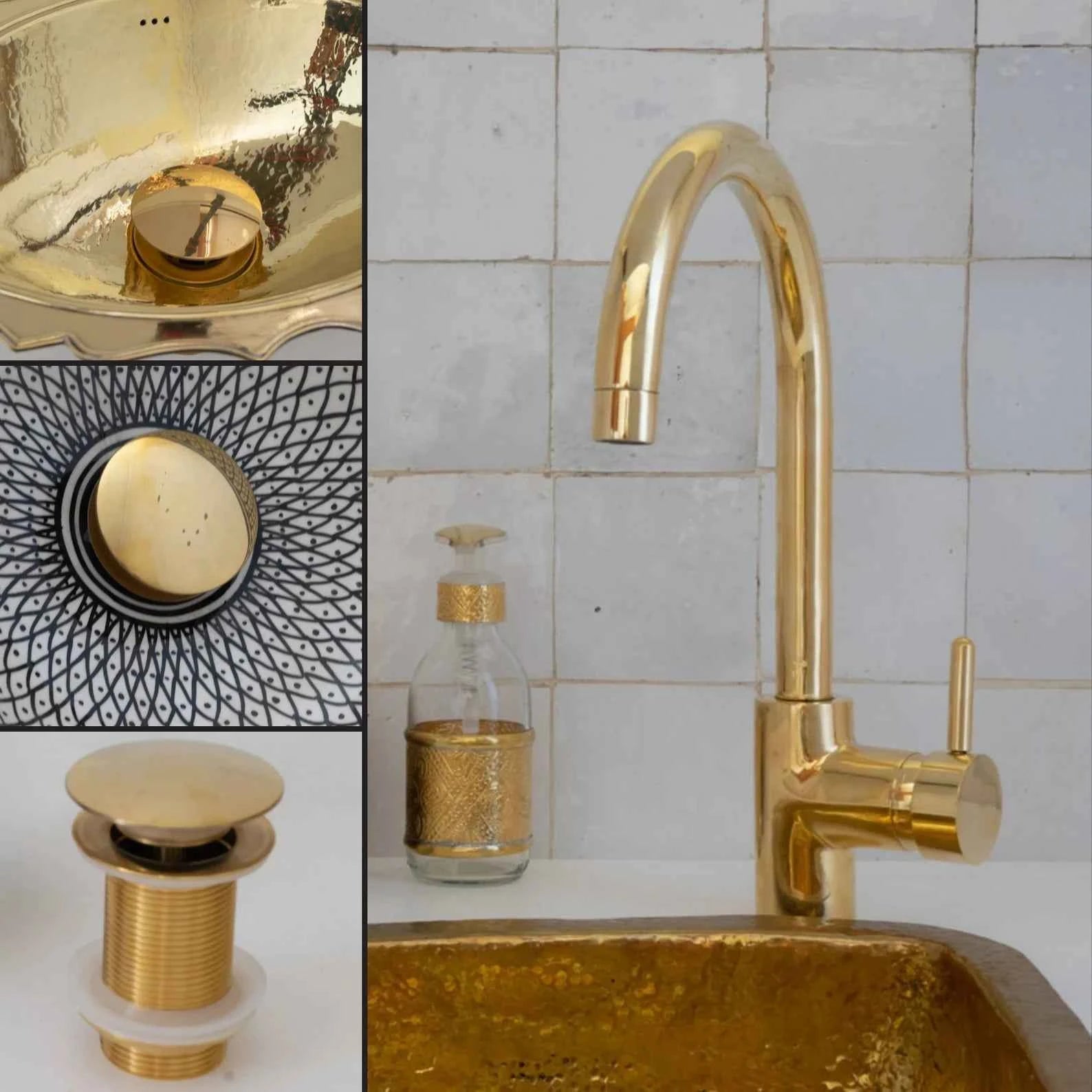 Brass Basin Mixer Tap | Compact Unlacquered Brass Sink Faucet – HANSA HANDICRAFT