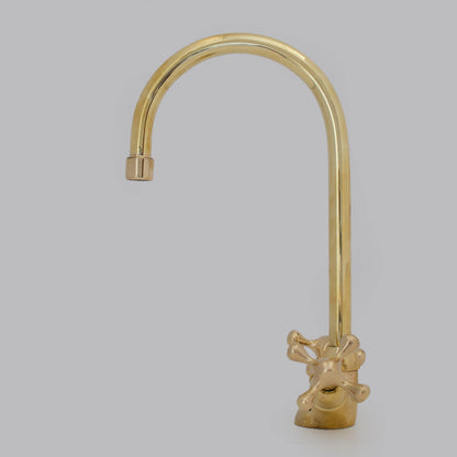 Unlacquered Brass Vanity Sink Faucet, Antique Brass Bathroom Single Hole Faucet – HANSA HANDICRAFT