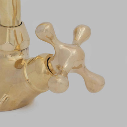 Unlacquered Brass Vanity Sink Faucet, Antique Brass Bathroom Single Hole Faucet – HANSA HANDICRAFT